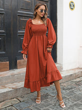 Load image into Gallery viewer, Smocked Ruffle Hem Flounce Sleeve Dress

