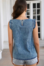 Load image into Gallery viewer, Acid Wash Round Neck Denim Tank
