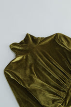 Load image into Gallery viewer, Ruched Tulip Hem Velvet Mini Dress
