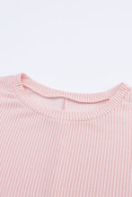 Load image into Gallery viewer, Round Neck Ribbed Long Sleeve Blouse with Pocket
