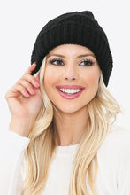 Load image into Gallery viewer, Justin Taylor Pom-Pom Trim Cuffed Knit Beanie
