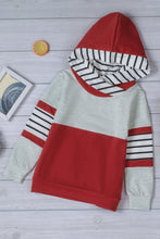 Load image into Gallery viewer, Girls Striped Color Block Hoodie
