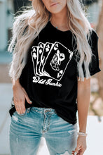 Load image into Gallery viewer, Poker Graphic Round Neck Short Sleeve Tee

