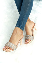 Load image into Gallery viewer, DELICACY Showstopper Braided Rhinestone Heel Slide in Nude
