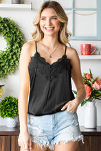 Load image into Gallery viewer, Lace Trim Buttoned Spaghetti Strap Bodysuit
