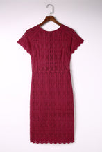 Load image into Gallery viewer, Lace Short Sleeve Midi Dress
