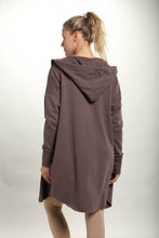 Load image into Gallery viewer, Long cardigan with hoodie Cocoa
