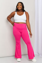 Load image into Gallery viewer, Zenana Full Size High Waist Sports Flare Pants in Hot Pink
