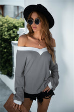 Load image into Gallery viewer, Off-Shoulder Waffle-Knit Dropped Shoulder Blouse

