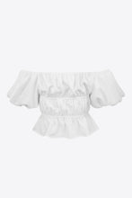 Load image into Gallery viewer, Square Neck Balloon Sleeve Cropped Blouse
