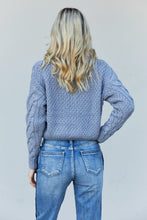 Load image into Gallery viewer, Zenana Cable-Knit Button Front Cropped Cardigan
