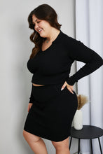 Load image into Gallery viewer, Sew In Love Full Size Johnny Collar Cropped Sweater and Knit Skirt Set
