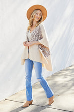 Load image into Gallery viewer, Justin Taylor Leopard Open Front Side Slit Poncho
