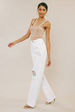Load image into Gallery viewer, Kancan High-Rise Distressed Flare Jeans in White DIBS CAN
