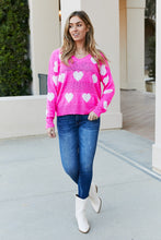 Load image into Gallery viewer, ADORA Heart Print V-Neck Knit Pullover
