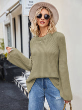 Load image into Gallery viewer, Raglan Sleeve Waffle Knit Sweater
