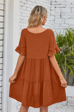 Load image into Gallery viewer, V-Neck Flounce Sleeve Tiered Dress
