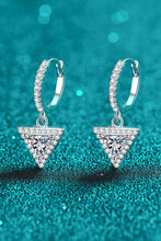 Load image into Gallery viewer, 1 Carat Moissanite Triangle Drop Earrings DIBS 7006
