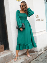 Load image into Gallery viewer, Smocked Ruffle Hem Flounce Sleeve Dress
