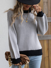 Load image into Gallery viewer, Contrast Dropped Shoulder Ribbed Trim Sweater DIBS 079
