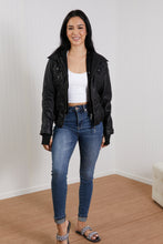 Load image into Gallery viewer, Coalition LA Michigan Avenue Hooded Vegan Leather Jacket
