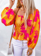 Load image into Gallery viewer, Floral Off-Shoulder Peplum Blouse
