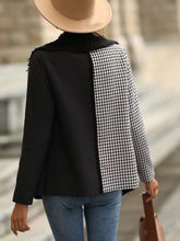 Load image into Gallery viewer, Houndstooth Contrast Waterfall Collar Jacket
