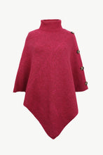 Load image into Gallery viewer, Handkerchief Hem Turtleneck Poncho Sweater
