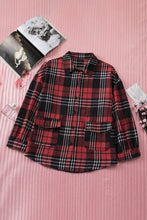 Load image into Gallery viewer, Plus Size Plaid Button Front Shirt Jacket with Pockets
