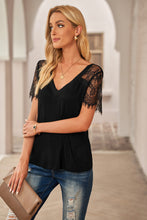 Load image into Gallery viewer, DIBS 6150 Side Lace V Neck T-Shirt
