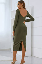 Load image into Gallery viewer, Sweetheart Neck Long Sleeve Back Slit Bandage Dress
