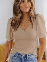 Load image into Gallery viewer, V Neck Flutter Sleeve Top
