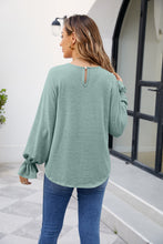 Load image into Gallery viewer, Round Neck Flounce Sleeve Blouse
