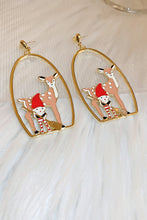 Load image into Gallery viewer, Christmas Deer Heart Drop Earrings
