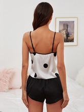 Load image into Gallery viewer, Polka Dot V-Neck Satin Cami and Shorts Pajama Set
