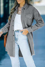 Load image into Gallery viewer, Corduroy Button Down Longline Shirt Jacket
