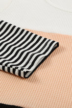 Load image into Gallery viewer, Contrast Striped Print Color Block Top
