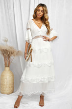 Load image into Gallery viewer, V-Neck Spliced Lace Maxi Dress
