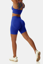 Load image into Gallery viewer, Crisscross Sports Bra and Biker Shorts Set
