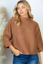 Load image into Gallery viewer, White Birch Full Size Horizontal-Ribbing Sweater in Chestnut
