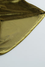 Load image into Gallery viewer, Ruched Tulip Hem Velvet Mini Dress
