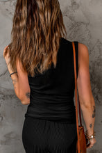 Load image into Gallery viewer, Notched Neck Ribbed Tank Top
