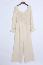 Load image into Gallery viewer, Smocked Long Flounce Sleeve Square Neck Jumpsuit
