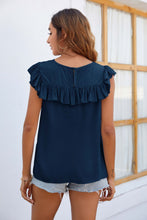 Load image into Gallery viewer, Crochet Spliced Lace Ruffled Top
