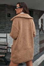 Load image into Gallery viewer, Button Front Lapel Collar Teddy Coat
