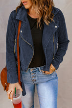 Load image into Gallery viewer, Belted Zip-Up Corduroy Jacket

