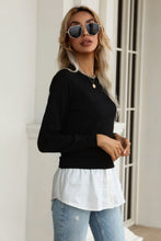 Load image into Gallery viewer, Shirt Hem Crew Neck Sweater
