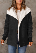 Load image into Gallery viewer, Faux Suede Sherpa Lining Jacket with Pockets

