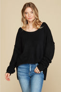 Petal Dew Exposed Seam Tunic Sweater
