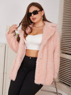 Plus Size Teddy Lapel Collar Jacket
